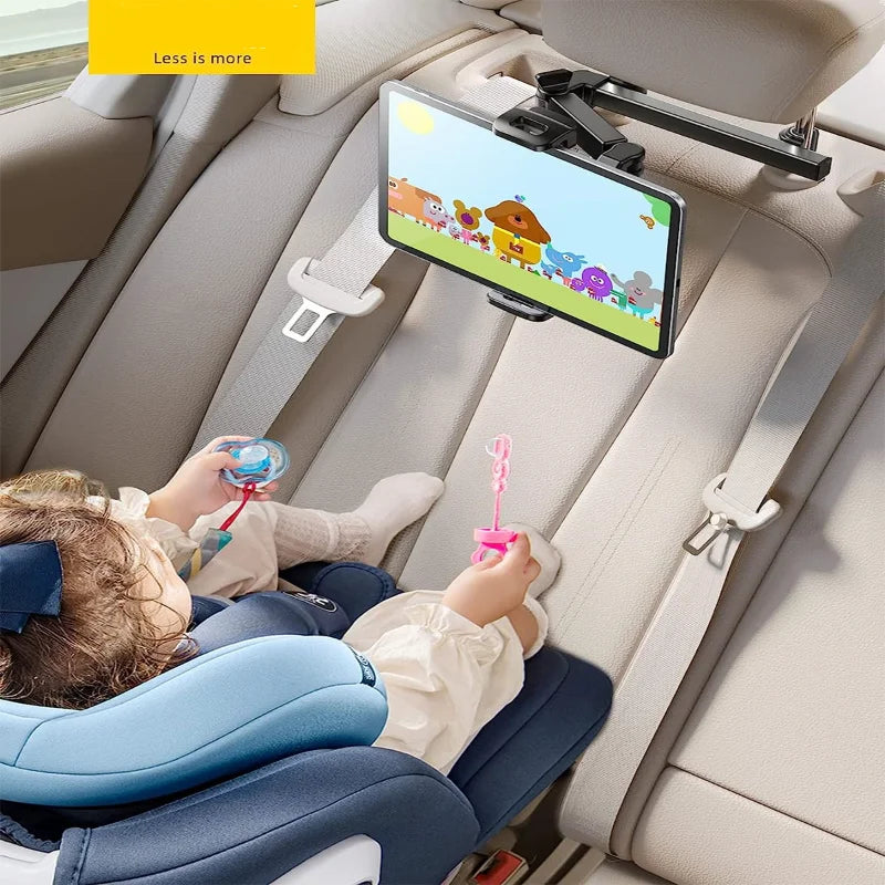 Car Tablet Holder Headrest Mount - Universal Compatibility for Cell Phones and Tablets - Delicate Leather