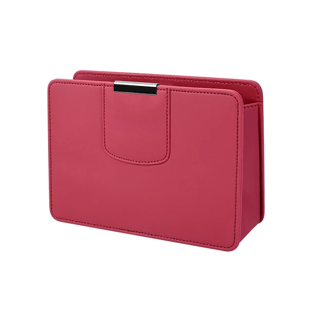 Car Backseat Storage Box Car Organizer Protector with Magnetic Closure for Travel, Trucks, SUVs, and RVs - Delicate Leather