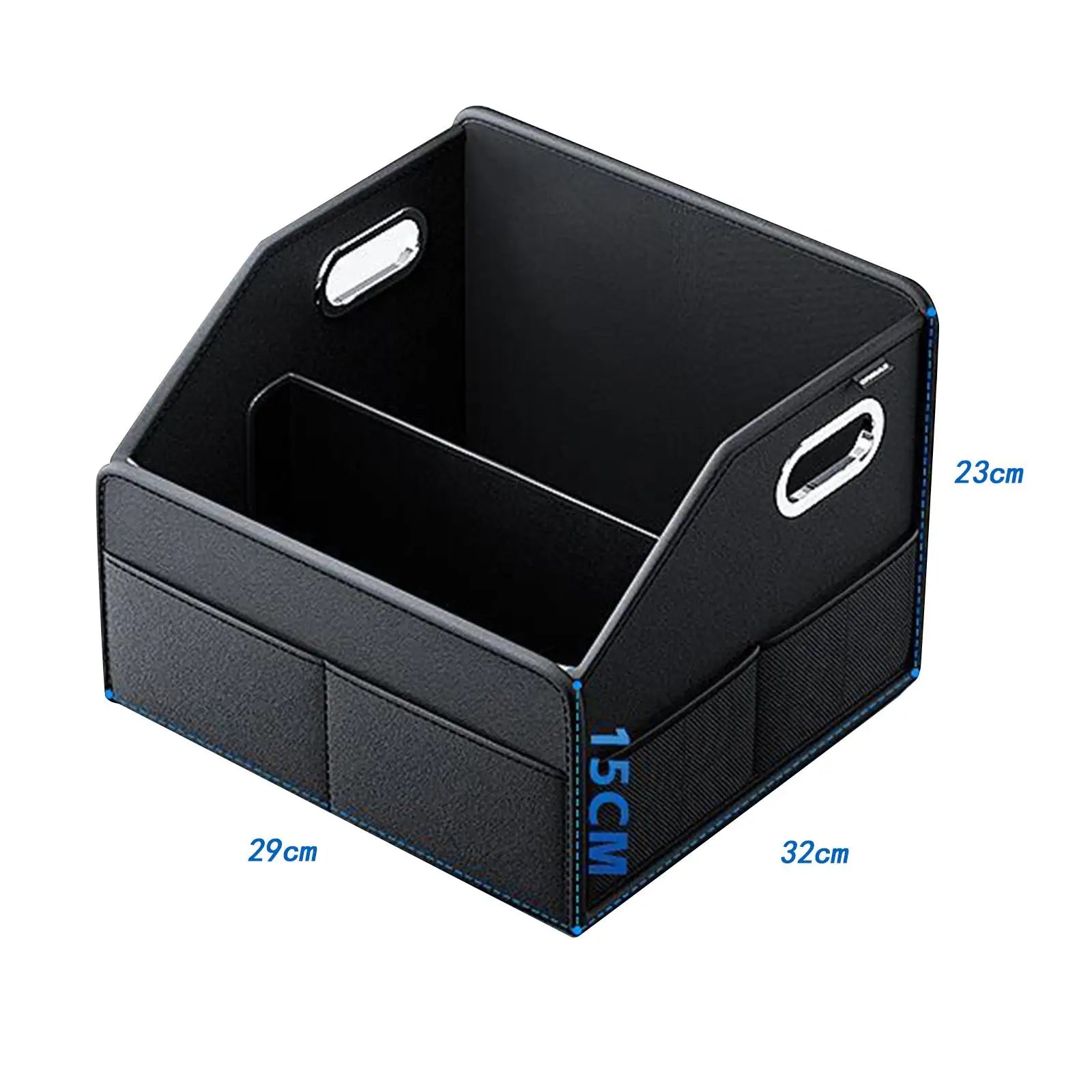 Car Trunk Organizer - Large Capacity Camping Bag Collapsible Container Bin Cargo Storage Box - Delicate Leather