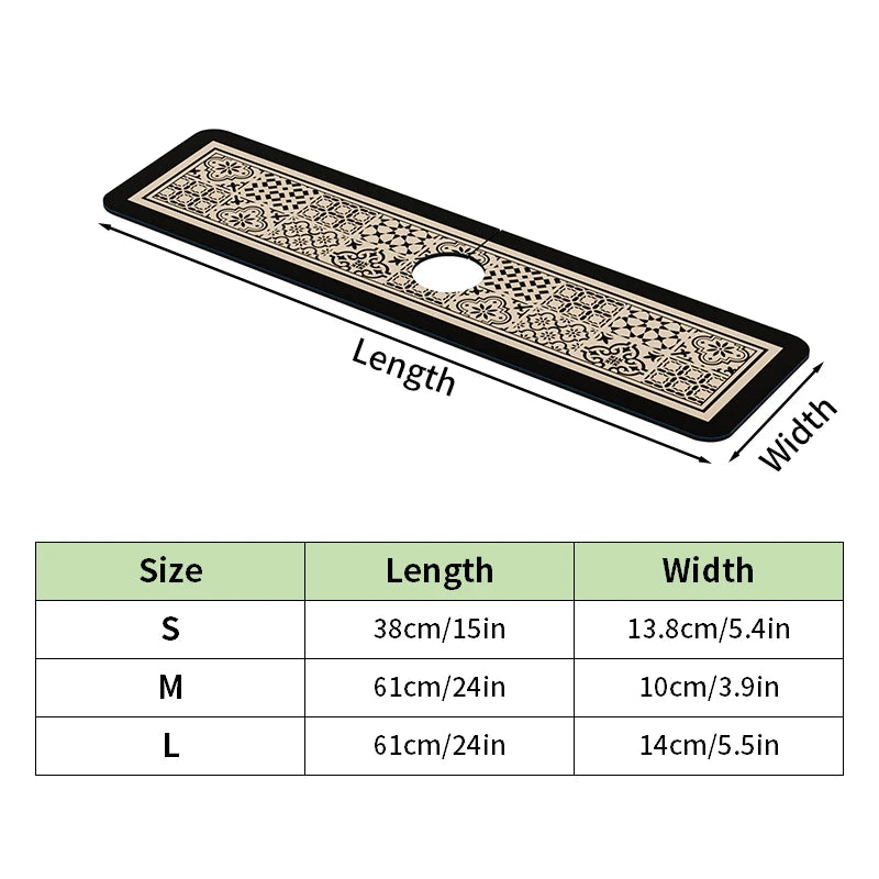 Kitchen Faucet Mat - Absorbent Leather Bathroom Sink Splash-proof Desktop Mats - Delicate Leather