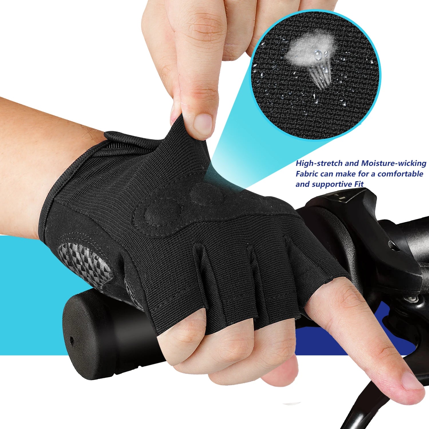 Breathable Bike Gloves - Shock-Absorbing Mountain and Road Cycling Gloves for Men and Women - Delicate Leather