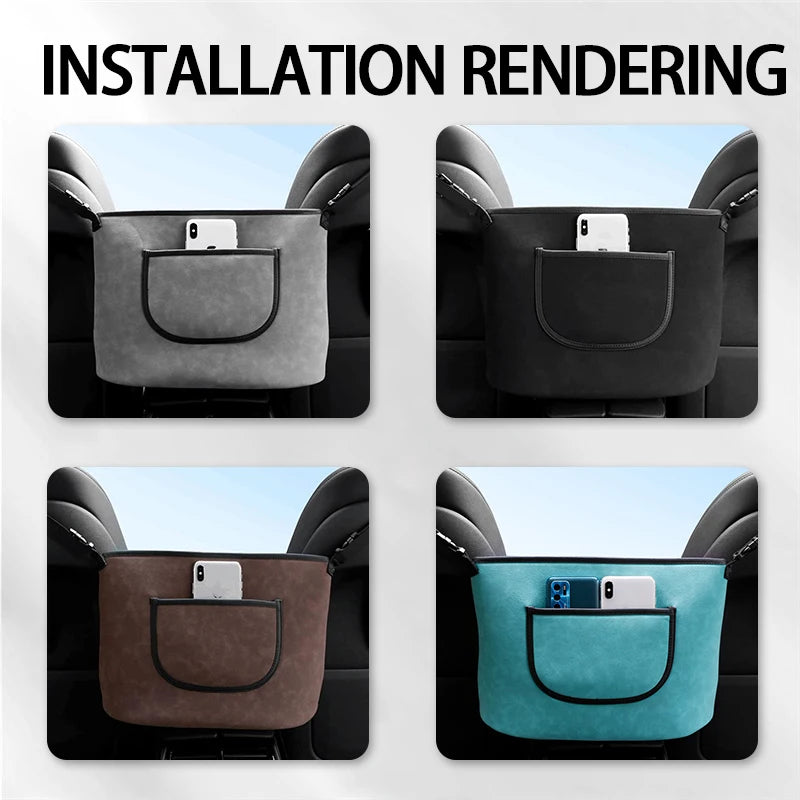 Car Seat Middle Handbag Storage Bag - Multifunctional Phone Pocket Pouch Holder and Back Seat Cover Protector
