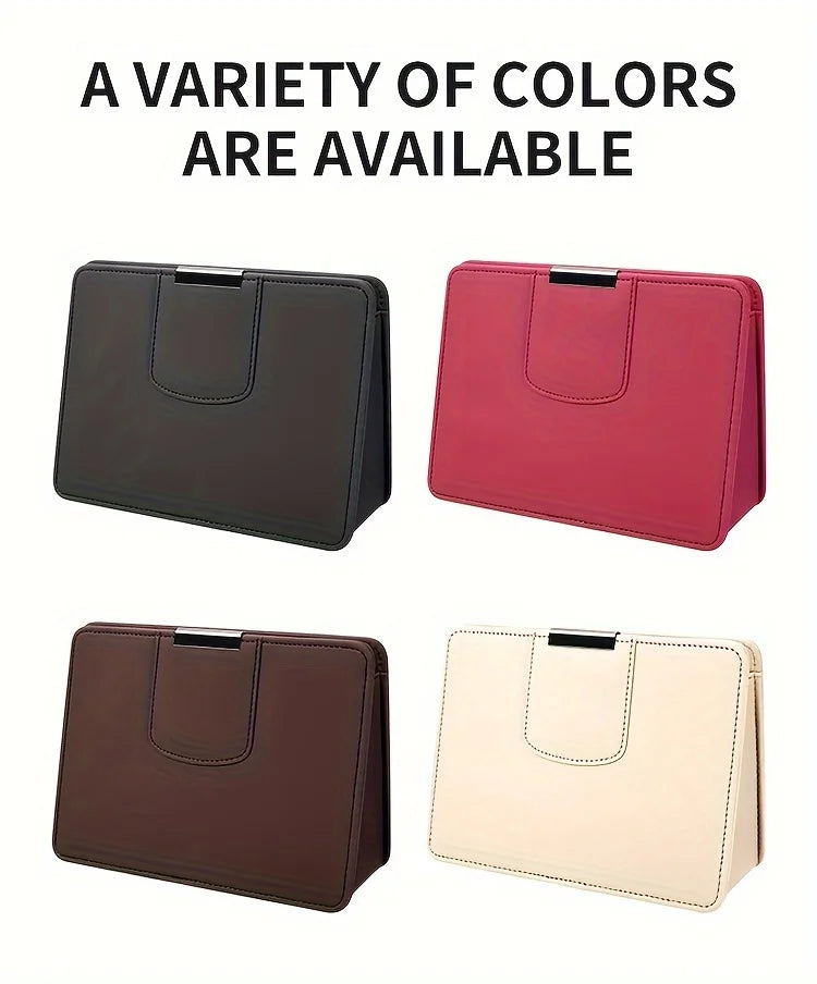 Car Backseat Storage Box Car Organizer Protector with Magnetic Closure for Travel, Trucks, SUVs, and RVs - Delicate Leather