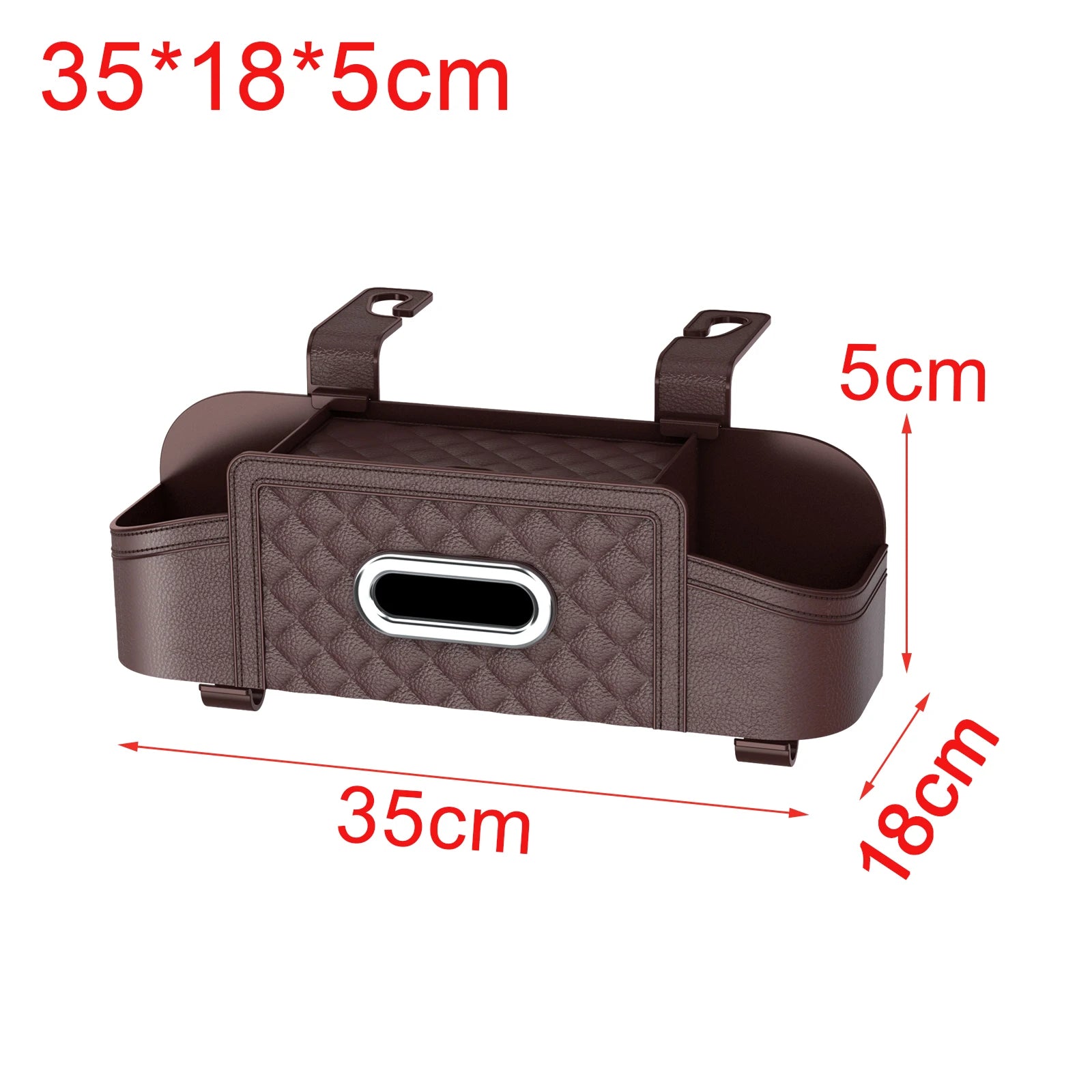 Car Backseat Organizer Storage Box - PU Leather with Hook, Custom Fit For Your Cars, Car Accessories - Delicate Leather