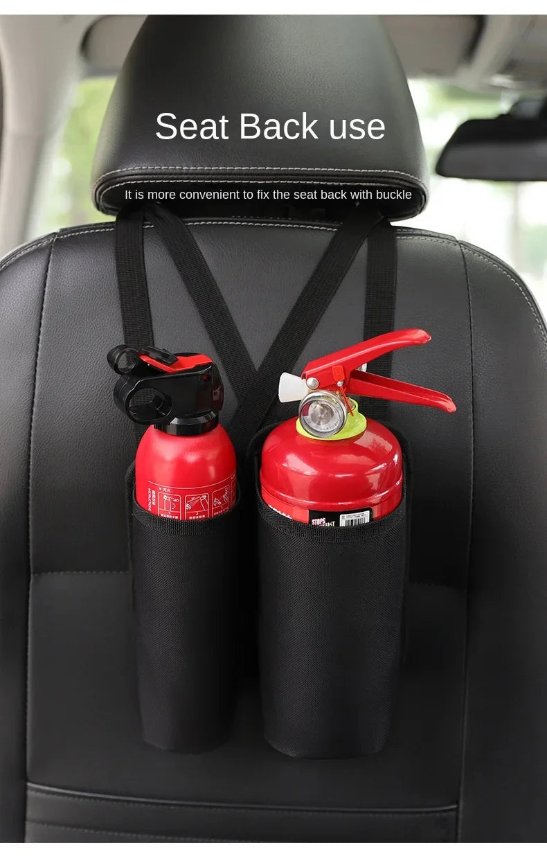 Car Fire Extinguisher Storage Bag - Trunk Seat Back Holder Hanging Bag