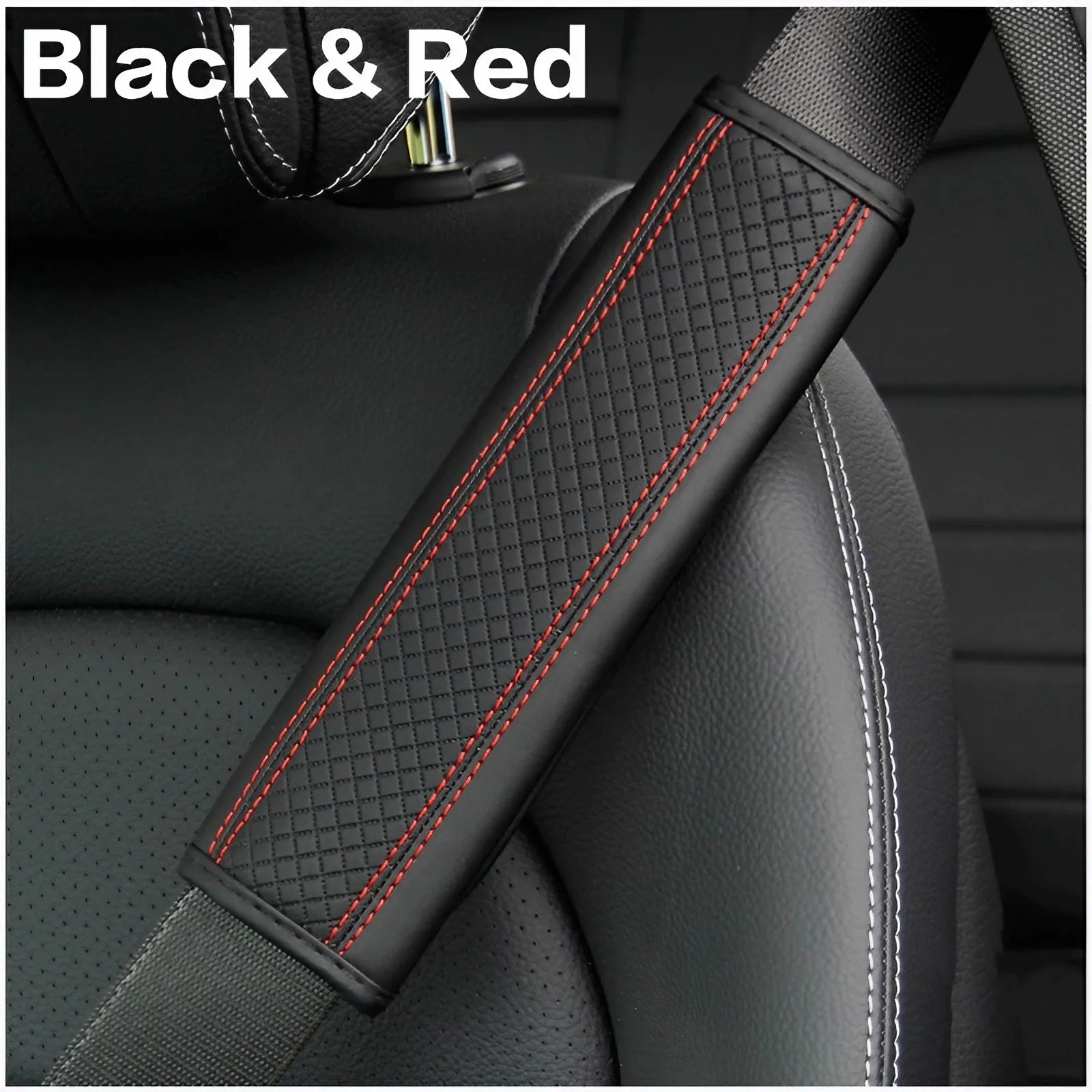 PU Leather Car Seat Belt Shoulder Pad, Breathable Safety Strap Protector for Car Interior Accessories - Delicate Leather