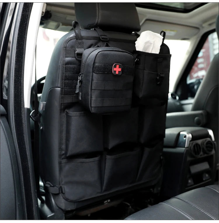 Car Organizer Seat Back Storage Bag - Multifunctional Camo Hanging Bag, Custom Fit For Your Cars, Car Accessories - Delicate Leather