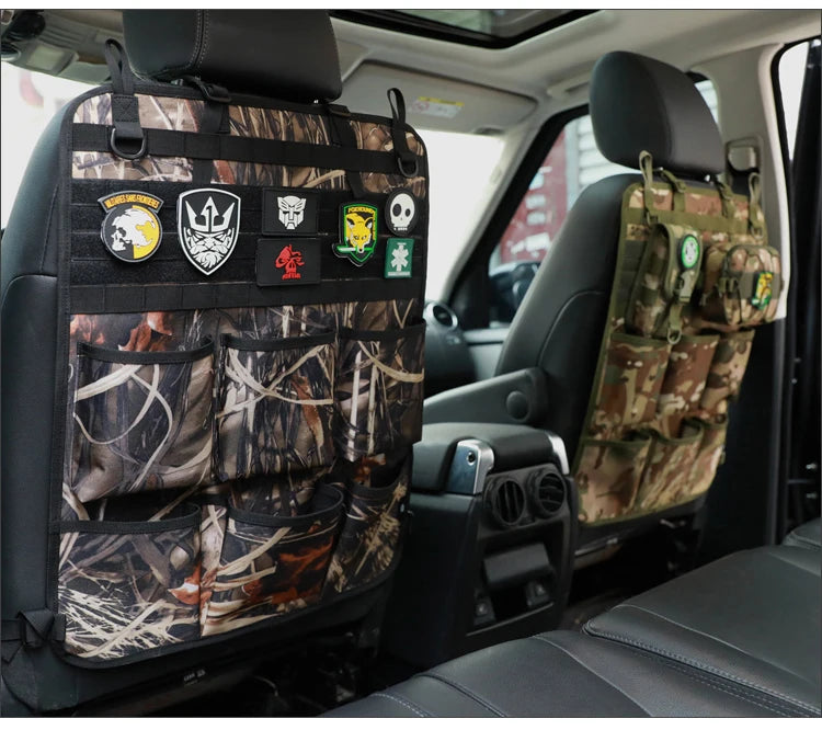 Car Organizer Seat Back Storage Bag - Multifunctional Camo Hanging Bag, Custom Fit For Your Cars, Car Accessories - Delicate Leather