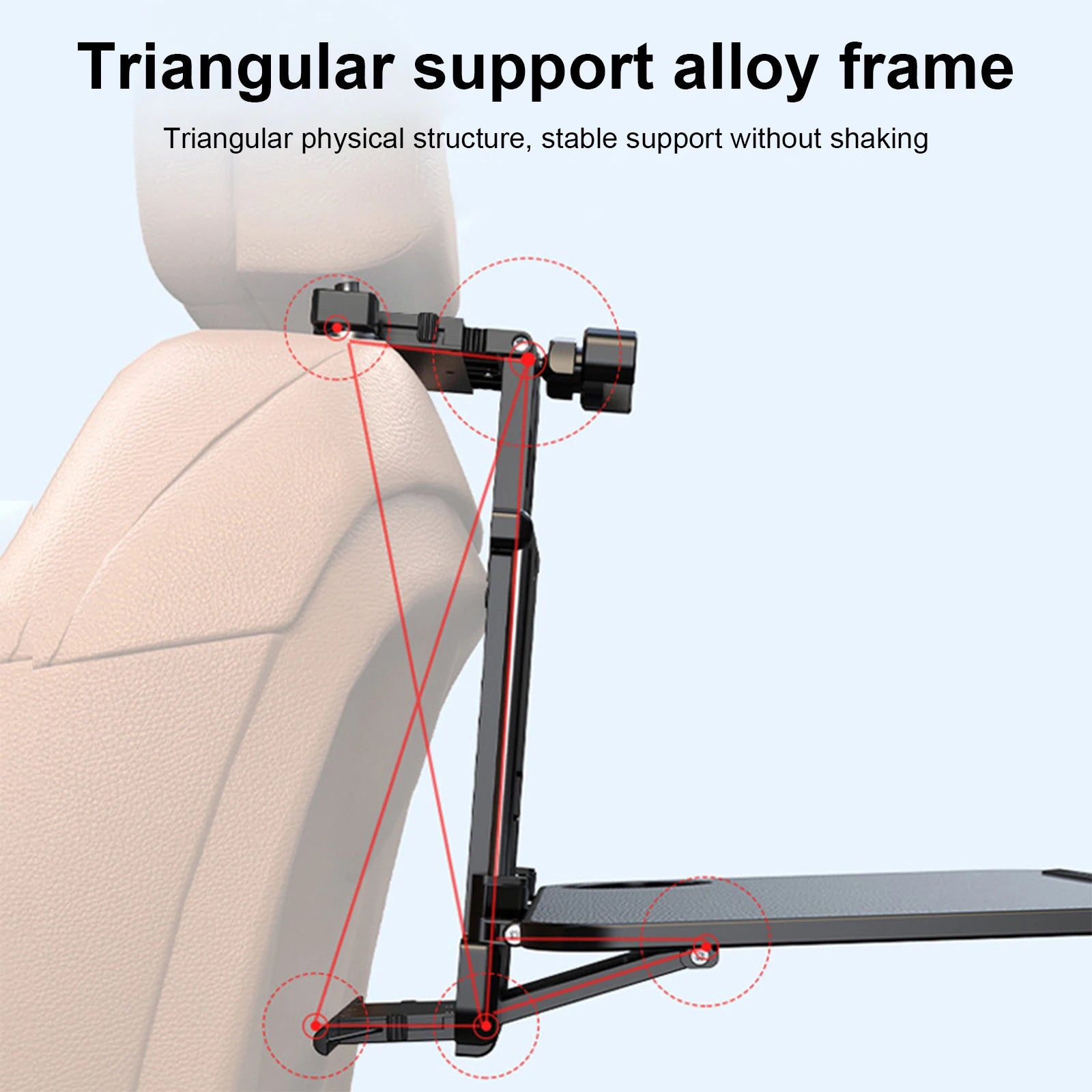 Car Eating Tray - Adjustable Height Back Seat Laptop Table, Front Passenger Food Tray, and Phone Holder, Custom fit for Car