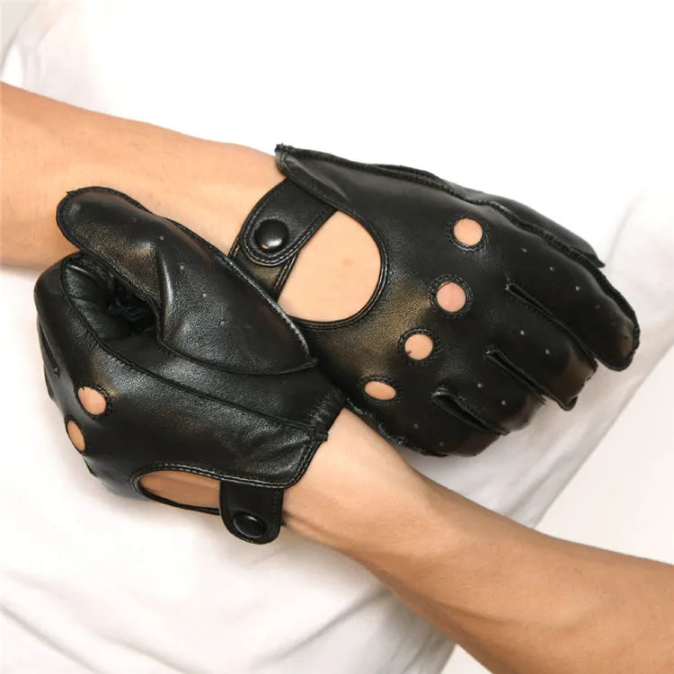 New Arrival Men's Goatskin Leather Full Finger Riding and Driving Gloves - Delicate Leather