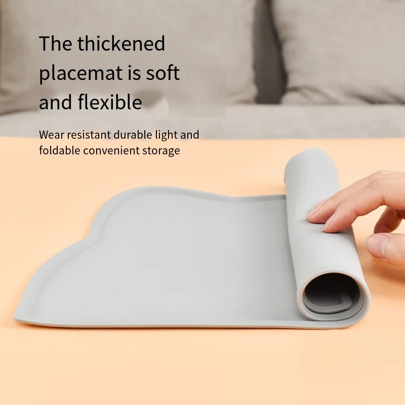 Pet Silicone Food Mat Portable Waterproof Leak-Proof Non-Slip Feeding Mats Bowl Pad Cushion For Cats Dogs Pet Items - Delicate Leather