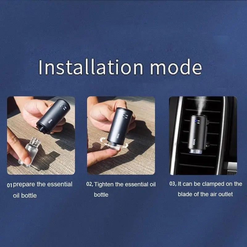 Car Electric Air Diffuser Aroma - Ultrasonic Car Air Vent Humidifier Mist Aromatherapy Air Freshener