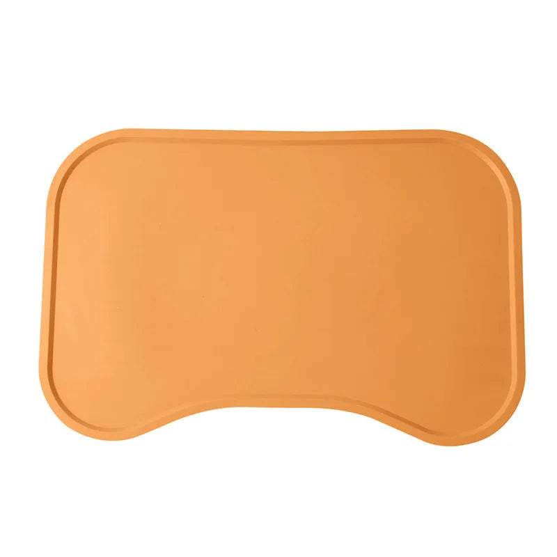 Pet Silicone Food Mat Portable Waterproof Leak-Proof Non-Slip Feeding Mats Bowl Pad Cushion For Cats Dogs Pet Items - Delicate Leather