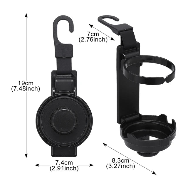 Multifunctional Car Hook Storage Tray - Seat Back Cup Holder and Phone Holder - Delicate Leather