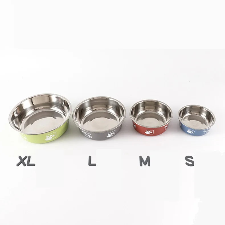 Non-slip Dog Bowls for Small Medium Large Dog Feeder Bowls Drinkers Stainless Steel High Capacity Pet Food Container Supplies - Delicate Leather