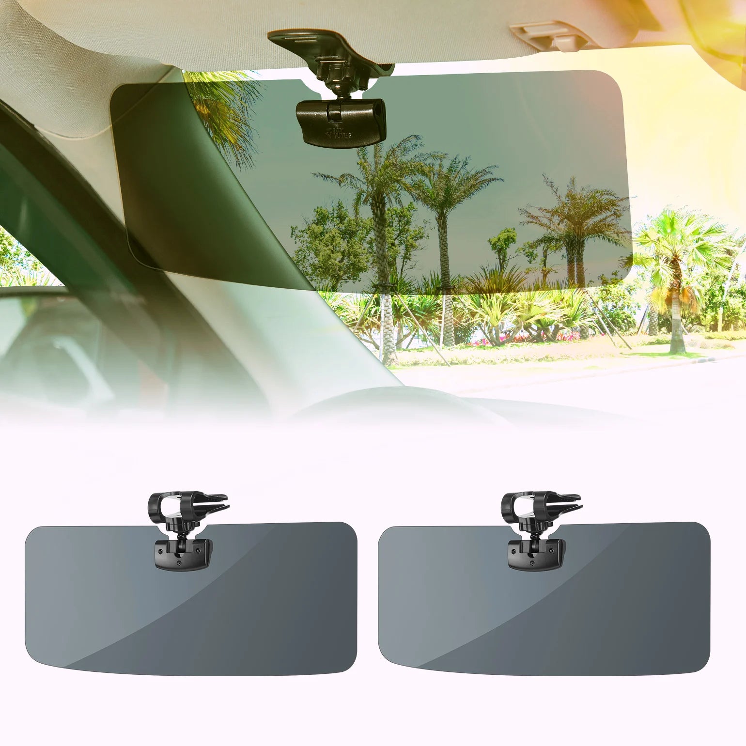 Universal Sun Visor Polarized Extender for SUVs Car Sunshade Anti-Glare Clear Adjustable Anti-Dazzle Blocker Accessories - Delicate Leather