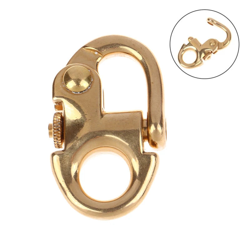 Solid Brass Buckle Clasp Keychain Ring Hook Screw Pin Joint Connector Bag Strap Leather Craft Accessories Parts - Delicate Leather
