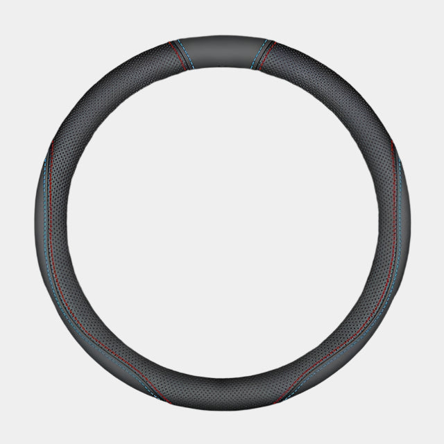 Nappa Leather Car Steering Wheel Cover with Silicone Non-slip Lining - Delicate Leather