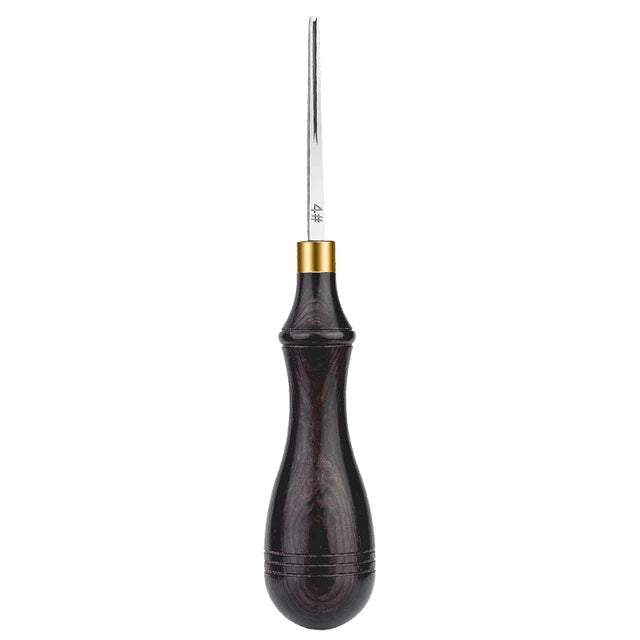 1PCS 0.6-2.25 MM Leather Edge Bevelers Wide Mouth Skiving Tool with Wooden Handle for DIY Leather Craft Professional