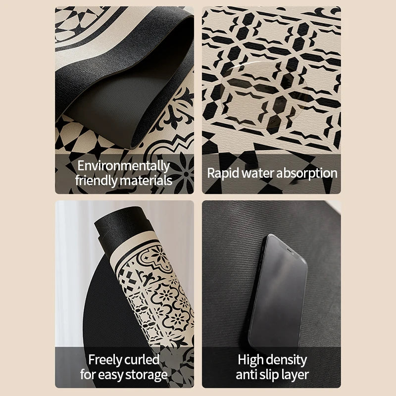 Kitchen Faucet Mat - Absorbent Leather Bathroom Sink Splash-proof Desktop Mats - Delicate Leather