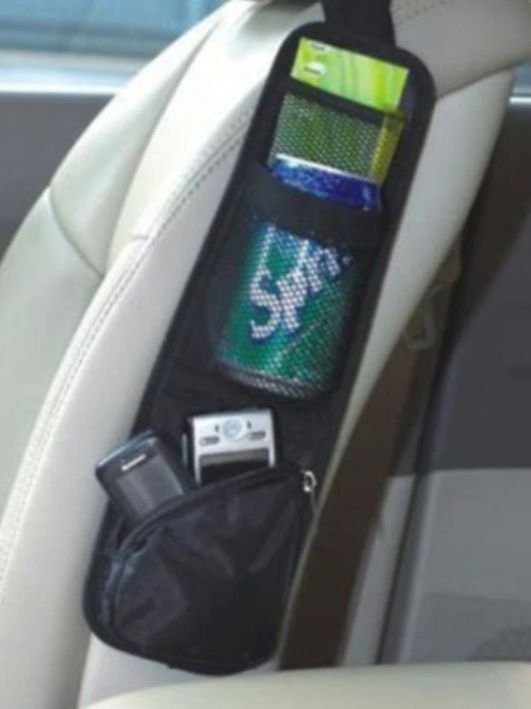 Auto Car Seat Bag Hanging Storage Bags - Mesh Pocket Organizer Holder - Delicate Leather