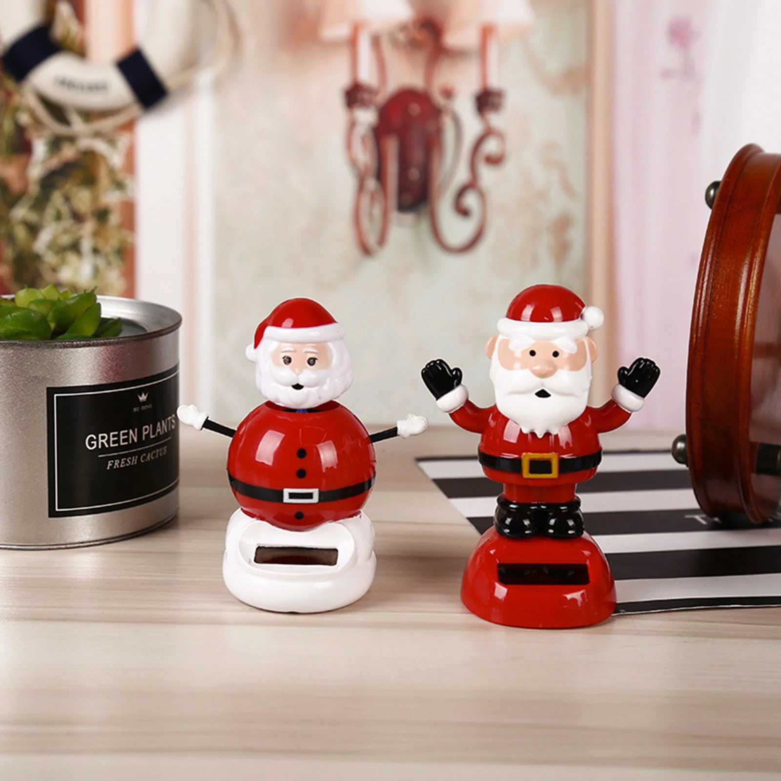 2023 Christmas Cute Car Ornament Solar Dancing Christmas Tree Snowman Santa Claus Elk Automatic Swing Car Interior Decoration