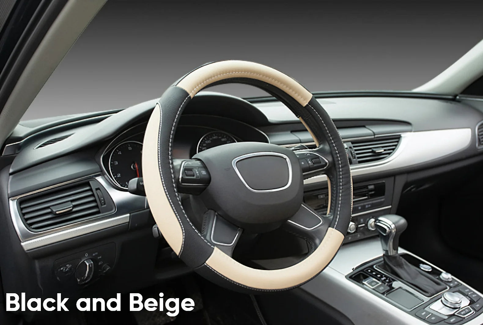 Moto Car Anti-Slip Leather Steering Wheel Cover - Universal Car Steering Wheel Protective Cover - Fashion Style - 38cm - Delicate Leather