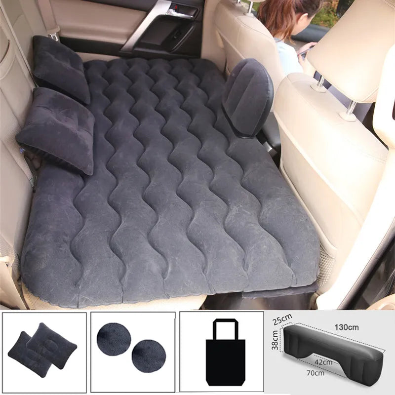 Inflatable Mattress Air Bed Sleep Rest Car SUV Travel Bed Universal Car Seat Bed Multi Functional for Outdoor Camping Beach - Delicate Leather