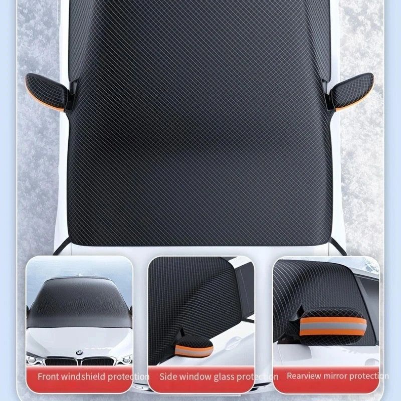 Magnetic Car Front Windscreen Cover - Waterproof Sunshade & Snow Shield for Cars, MPVs, and SUVs - Delicate Leather