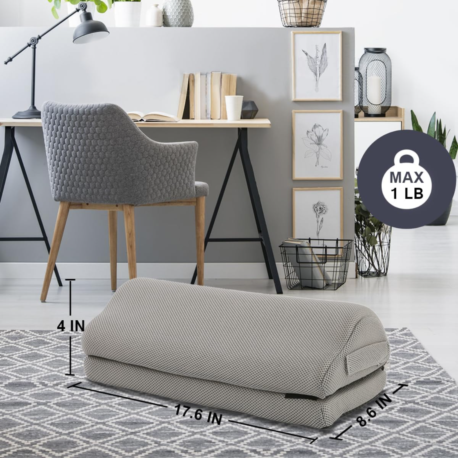 Adjustable Memory Foam Foot Rest for Under Desk – Ergonomic Support for Back & Hip Pain Relief - Delicate Leather