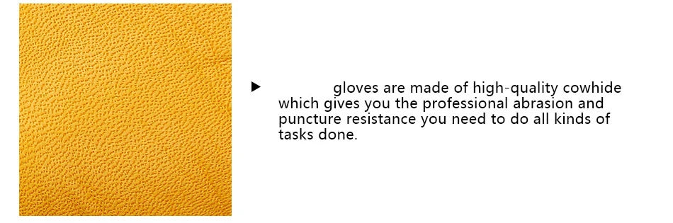 Cowhide Work Gloves - Leather Motorcycle Driver, Cycling, Outdoor Sports, Racing, Security Protection Safety Riding Gloves - Delicate Leather