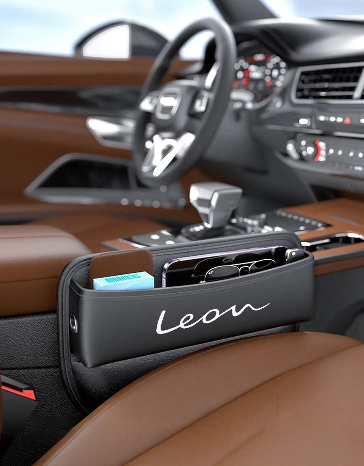 Nappa Car Seat Gap Organizer Leather Seat Crevice Storage Box Interior Car Accessories - Delicate Leather