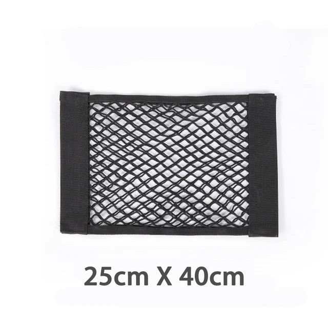 Car Back Rear Elastic Net Mesh Pocket Trunk Paste Fixed Storage Bag - Delicate Leather