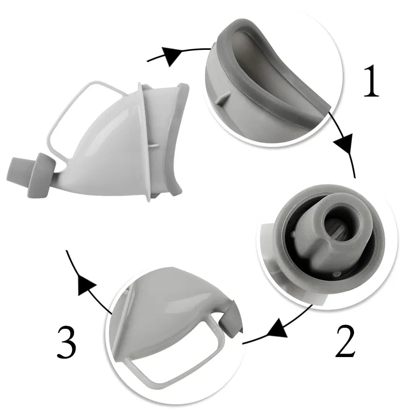 Portable Urine Toilet Aid Car Travel Outdoor Adult Urinals for Man Woman Children Potty Funnel Peeing Camping Toilet - Delicate Leather