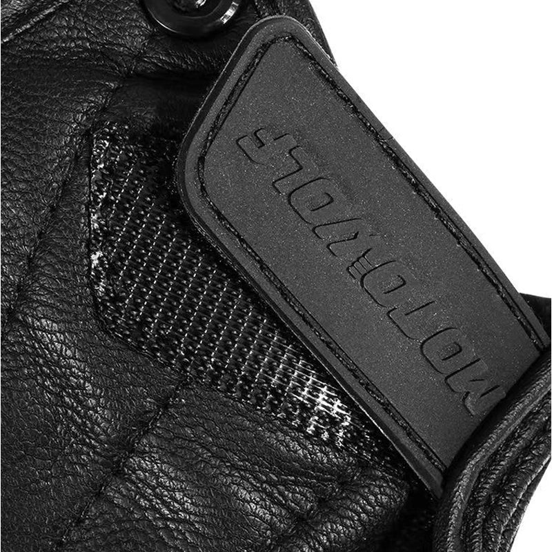 Summer Motorcycle Fingerless Gloves - Goatskin Leather Half Finger Motocross Accessories - Delicate Leather