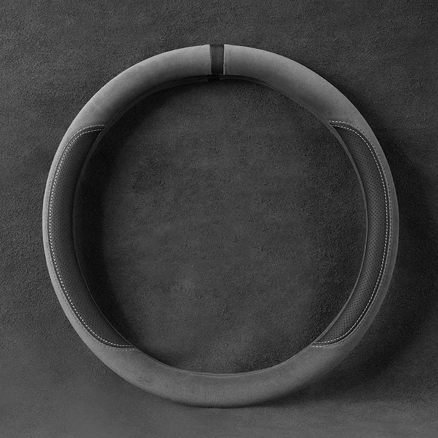 Velvet Steering Wheel Cover with Silicone Anti-Slip - Delicate Leather