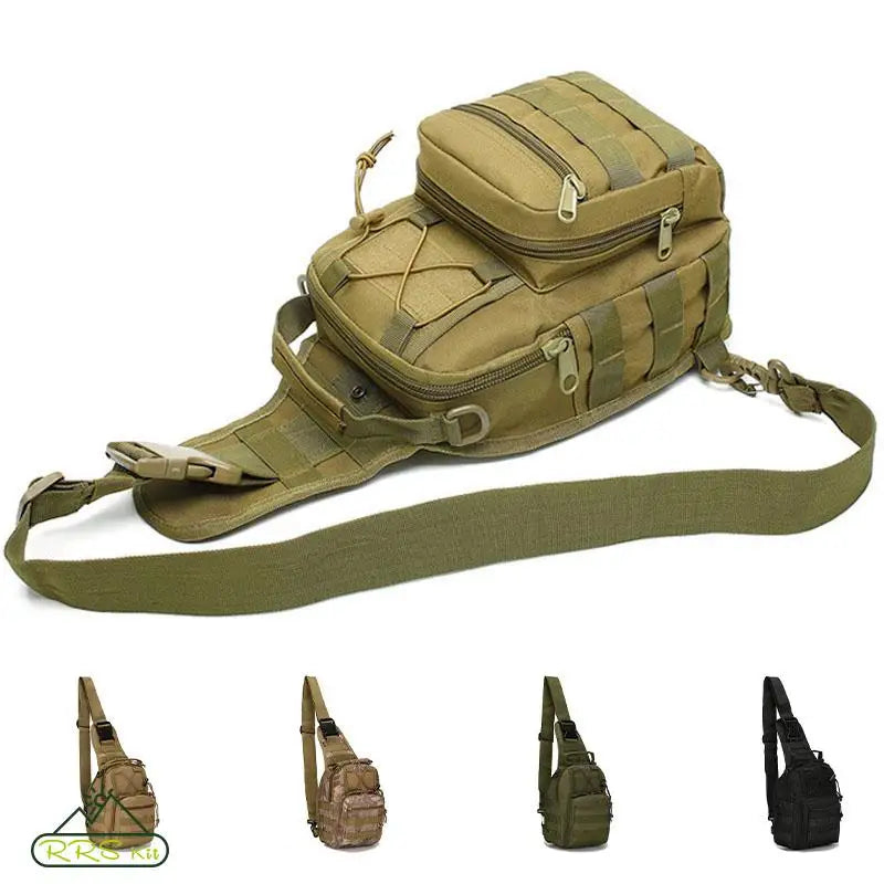 High-Performance Tactical Sling Bag - Unisex Military-Grade Shoulder Bag for Outdoor Activities, Travel, and Hiking - Durable Crossbody Bag for Camping and Sports Equipment - Delicate Leather
