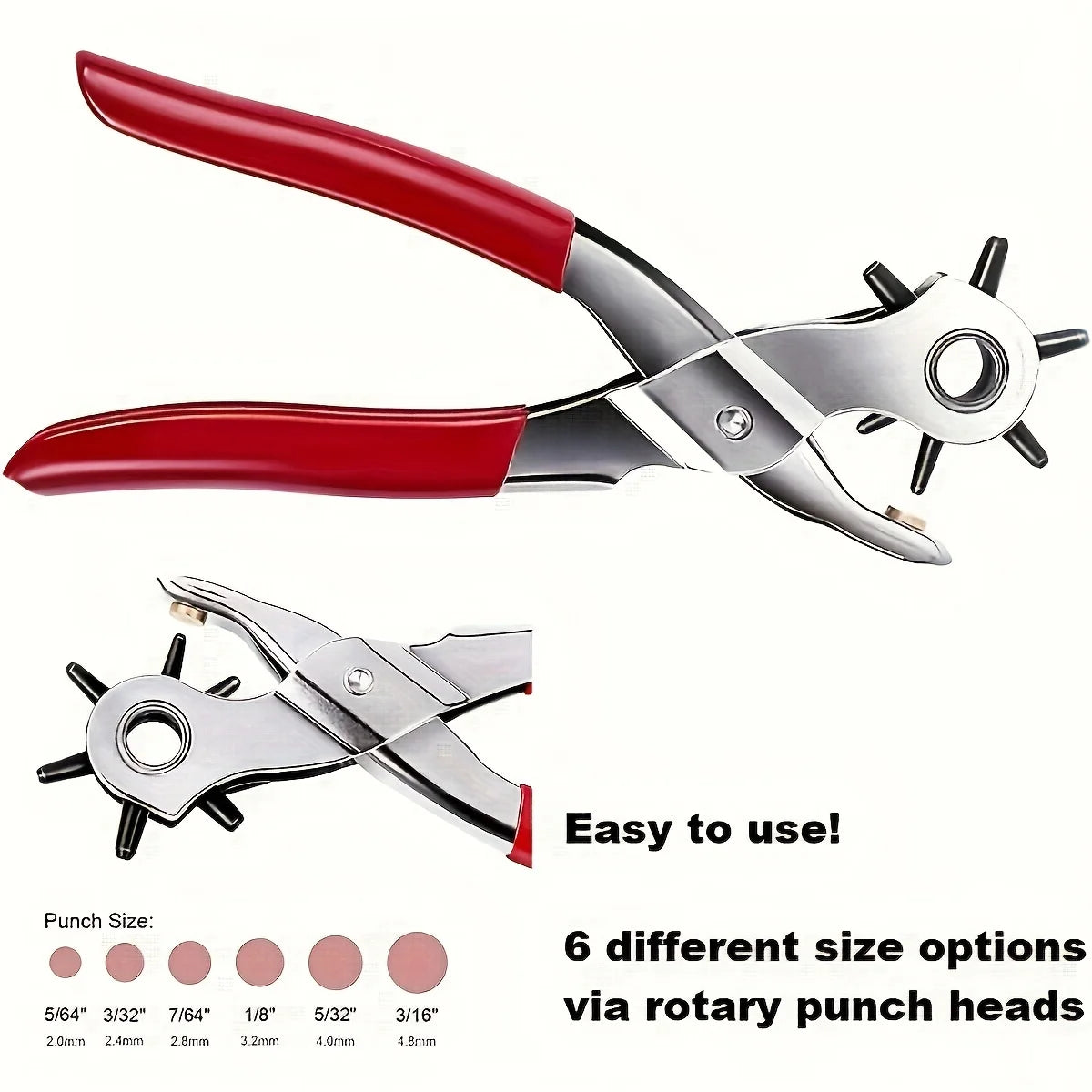 Leather Hole Punch - 9" Belt Hole Puncher for Leather Heavy Duty - Delicate Leather