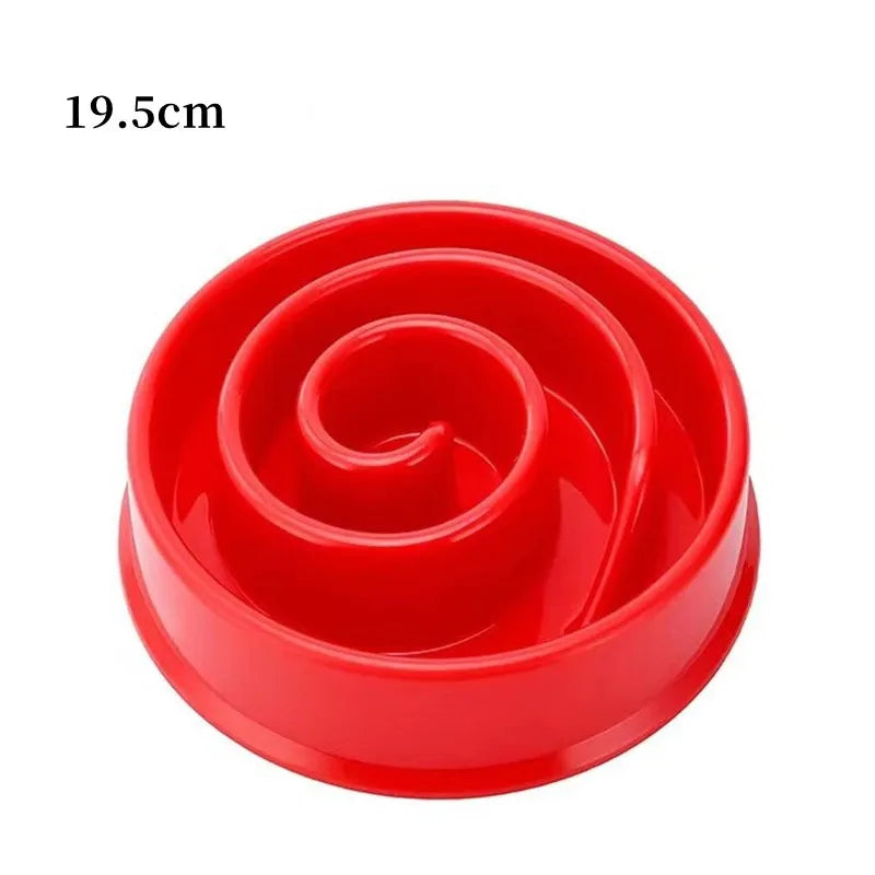 Pet Dog Slow Feeder Bowl Fun Non Slip Anti-Gulping Slower Food Feeding Dishes Eco Dog Bowl for Large Medium Small Dogs Puppy - Delicate Leather