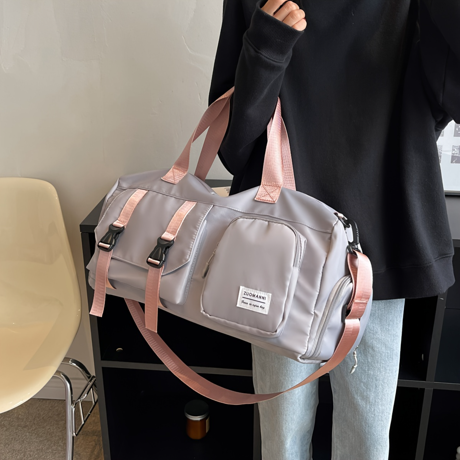 Large-Capacity Sports Gym Duffel Bag – Versatile Shoulder & Travel Training Bag - Delicate Leather