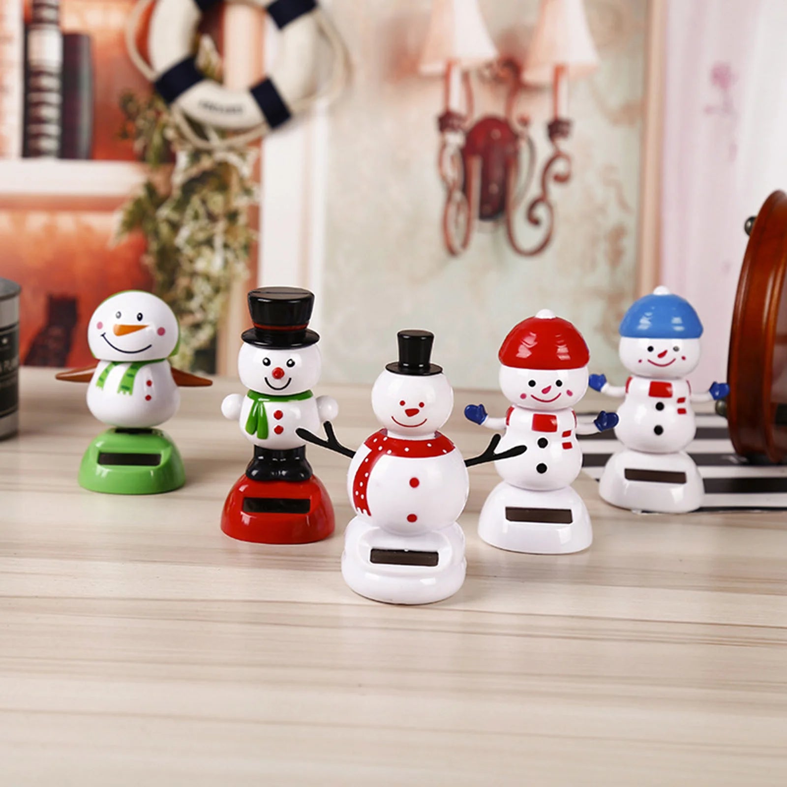 2023 Christmas Cute Car Ornament Solar Dancing Christmas Tree Snowman Santa Claus Elk Automatic Swing Car Interior Decoration
