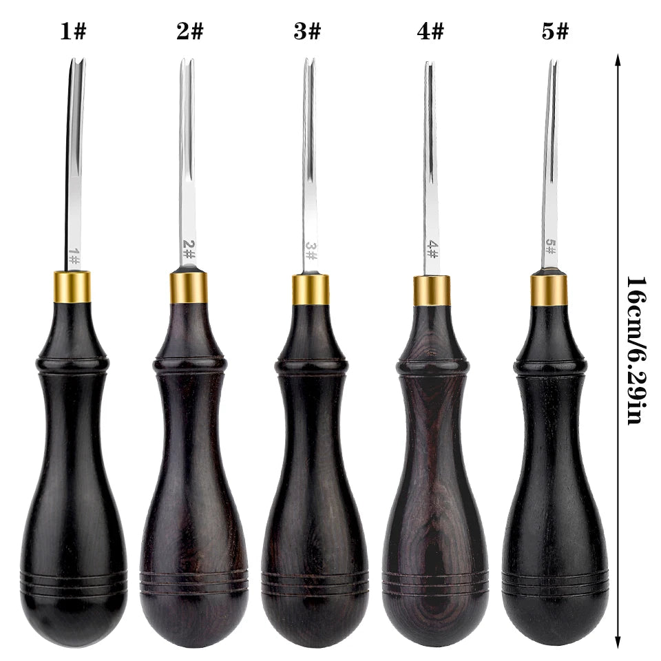 1PCS 0.6-2.25 MM Leather Edge Bevelers Wide Mouth Skiving Tool with Wooden Handle for DIY Leather Craft Professional