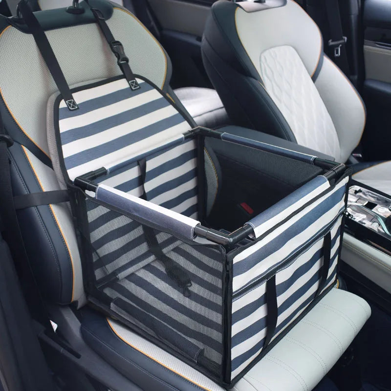 Travel Dog Car Seat Cover - Waterproof Pet Dog Carrier Bag, Cat Transport Hammock, Car Seat Basket for Small and Medium Dogs - Delicate Leather