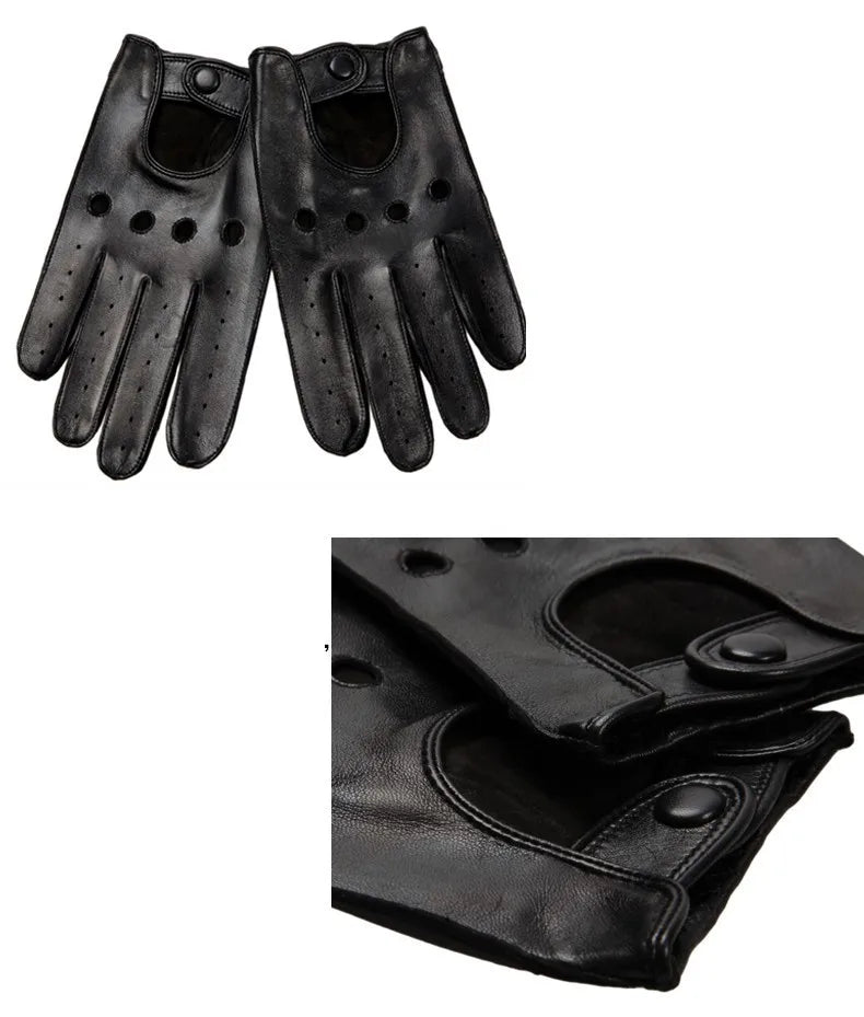 New Arrival Men's Goatskin Leather Full Finger Riding and Driving Gloves - Delicate Leather