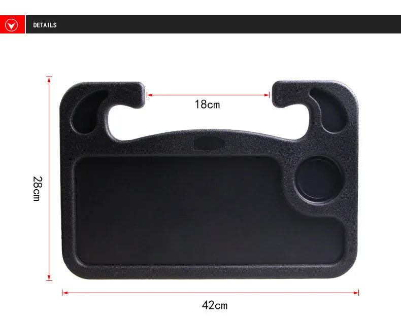 Multifunctional Car Table Desk - Steering Wheel Tray, Travel Portable Office Workbench, Dining Food Table, Laptop & Tablet Desk - Delicate Leather