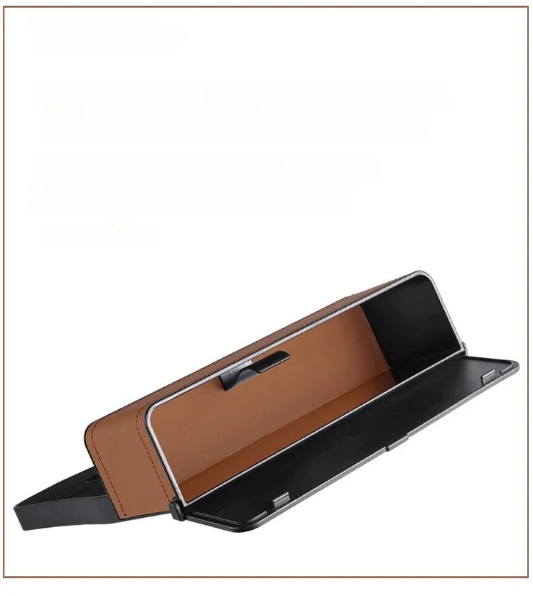 Car Seat Gap Filler Organizer, Custom For All Cars, PU Leather Storage Box - Car Side Gap Seat Organizer and Front Slot Gap Filler with USB Charging Port - Delicate Leather