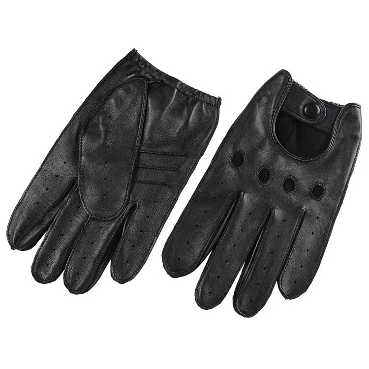New Arrival Men's Goatskin Leather Full Finger Riding and Driving Gloves - Delicate Leather