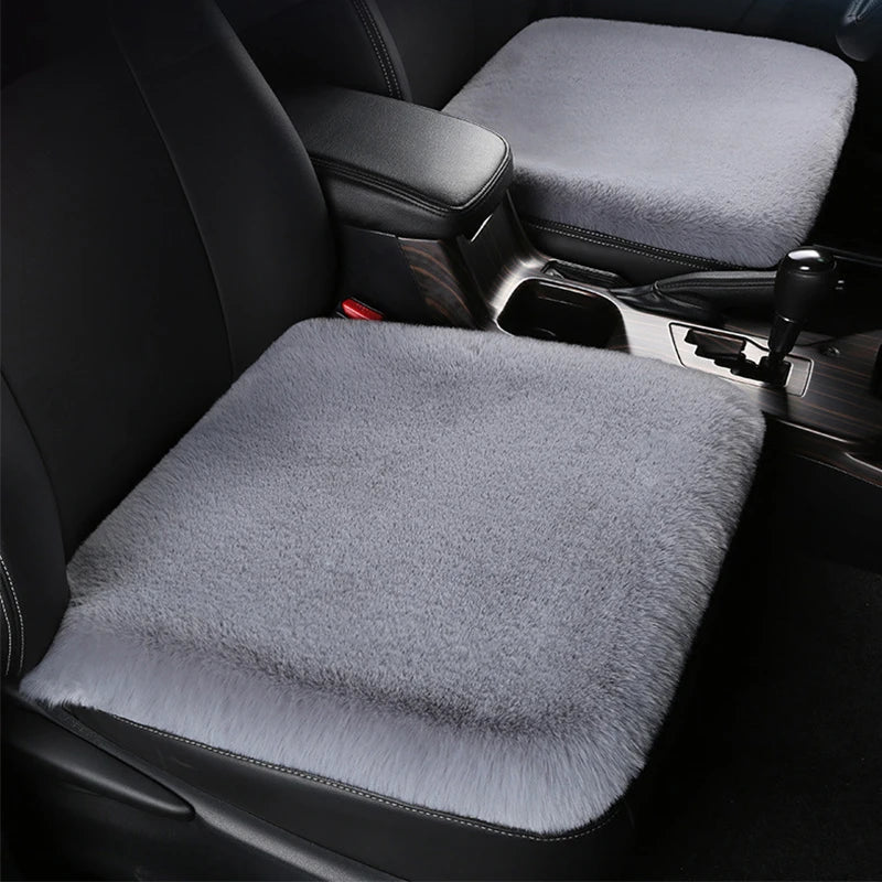 Plush Wool Fur Car Seat Covers -Winter Protection and Comfort for Your Vehicle's Interior - Delicate Leather