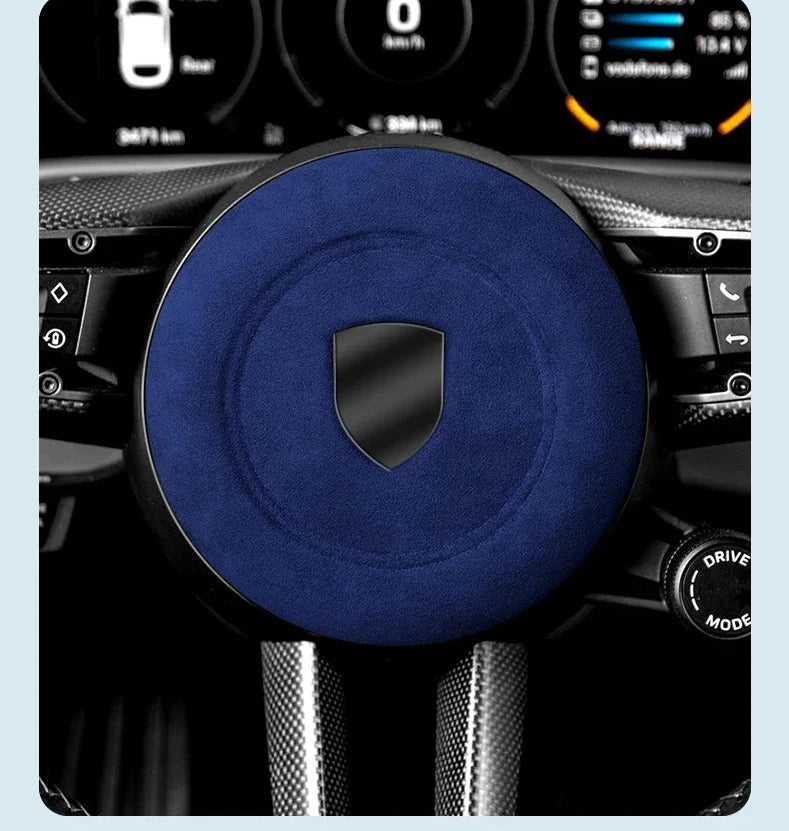 Car Steering Wheel Horn Cover Trim - Suede Interior Decorative Accessories - Delicate Leather