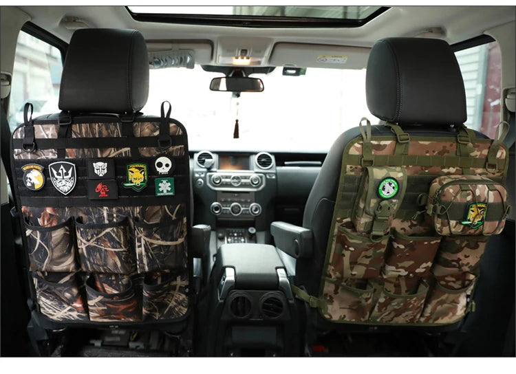 Car Organizer Seat Back Storage Bag - Multifunctional Camo Hanging Bag, Custom Fit For Your Cars, Car Accessories - Delicate Leather